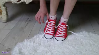 Sweet Toe Tease - Colorful Candy Between Her Toes