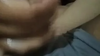 Shake dick with oil and squirt over and over again