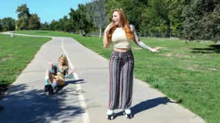 She Has More Experience at Skating, but She Also Knows More About Licking Pussy