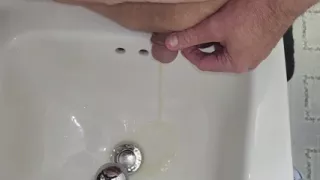 Sissy made to relieve herself in sink
