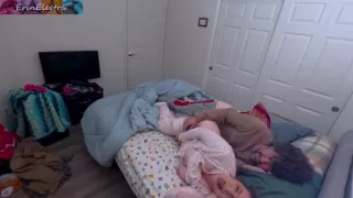 Bare bottom stepsister shares a bed with stepbrother