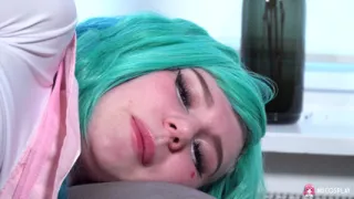 Sexy Leyla Lure slides a dildo into her wet shaved pussy.