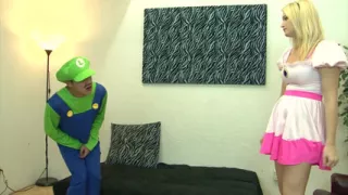 Blonde girl sucks a small dick then rides it to a pussy cumshot