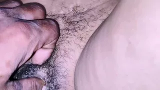 He put his hand in his wife's pussy and her pussy exploded.