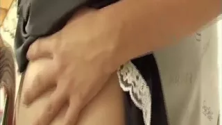 Lesbian Maids Lick Each Other on Wooden Bench