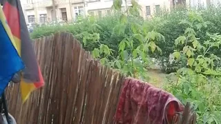 Hot wet games on the balcony