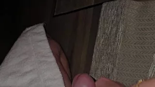 Real milf on business trip gives handjob and gets waxed