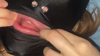 Hard in a Mask with Licking the Anus