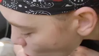 Slutty teenager eagerly sucking my big cock for cum