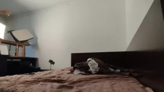 Amateur Woman Has Fun Trying on Clothes and Cutting Them.
