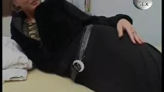 Brunette whore fingered and fucked before cum dropped on her small tits