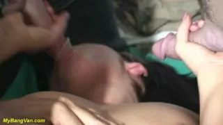 her first bangvan DP orgy