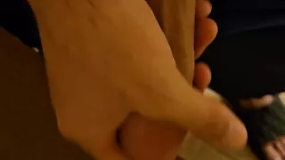 Jerking off hairy cock