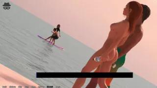 Stepbro Kissing His Stepsister Lips And Squeeze Her Big Ass In Beach