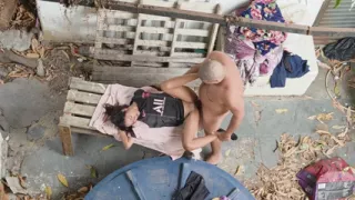 Hot Sex in the Backyard with Old Brooch