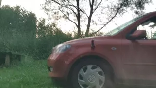 2026 Bbc Dildo Fuck Against The Car Fender