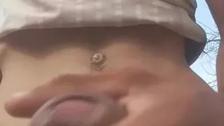 Native masturbation shaking my penis vigorously in the jungle.
