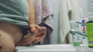 Daddy found a place to cum when the house is full of people.