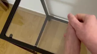 Fresh Cum on a Glass Table