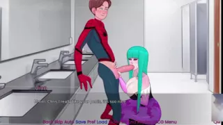 Hinata From Naruto Is Surprised! I Fuck Her In Spiderman Costume.