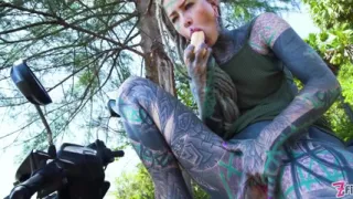 Public Solo Anal - Massive Gape, Prolapse, Squirt on Motor Scooter