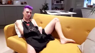 Apron-only Twink Masturbation After Cooking