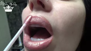 Lip gloss fetish & worship