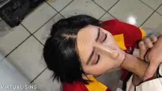 Boss fucks Oxxo cashier in the storeroom