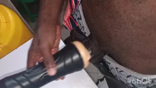 Hairy gay men handjob cum