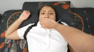Shh, shh, don't scream! - Stepsister gets fucked by her stepbrother when they're home alone.