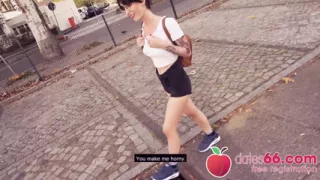 Naughty! Petite coed Lou Nesbit banged! (english)