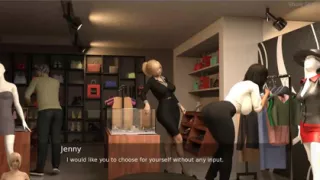 Project hotwife - gameplay -  husband fucks wife in doggy style and cum in tits and her body