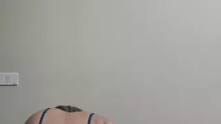 Crossdresser in bulge thong vibrating ass and cock