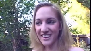 Young Blonde Gives Some Head to Her College Teacher Outdoors