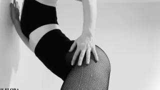 Fishnet Tights Tease in Black and White