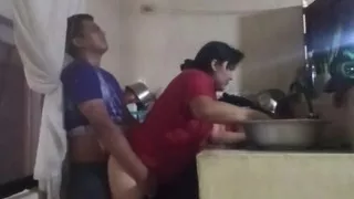 Fucking the Maid in the Kitchen When My Wife Is in the Living Room