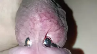 I love playing with the hole in my cock