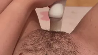 Hairy amateur masturbating with a satisfyer