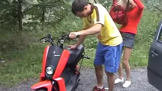 European teen picked up and fucked on the side of the road