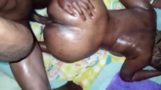 Sharon bursty black oiled ass fucks big black college teacher cock before class