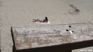 Pervs on Patrol - Small Ass Mandy Haze & Tony Film a Raw Missionary & Doggystyle Session in the Sun