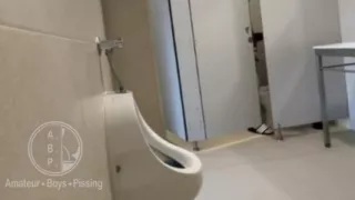 Amateur Horny Boy Gets Submitted and Pissed on in Public Toilets