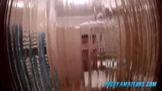 Sexy big tits girl pee in the shower