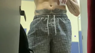 After a very intense workout, I undressed in the locker room and got a little horny