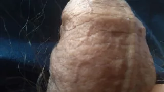 Guy masturbates his large penis with great excitement