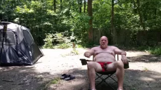 Bear Jerks off Outside and Stranger Catches Him