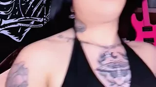 Hot, tattooed trans girl masturbates