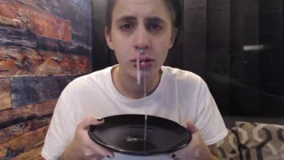 Chunky chewing snot dinner served