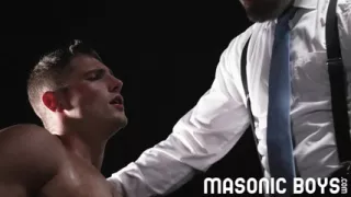 MasonicBoys - Clayton Foster sits on dildos by suited DILF Master