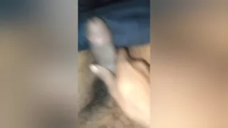 Desi Delhi boy big cock in bed handjob